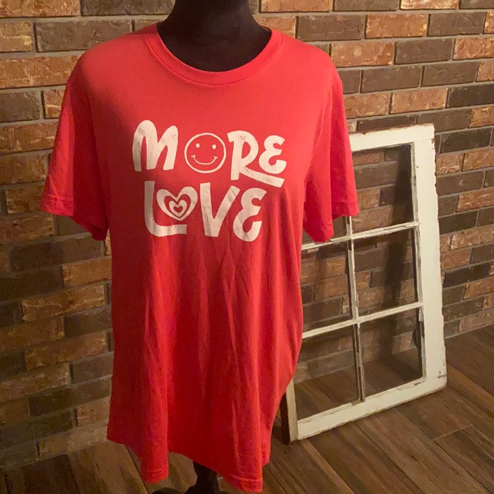 Size large red more love T-shirt new with tags
